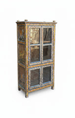 Distressed Texture Wardrobe - close-up detail of hand-carved solid wood finish and joinery, KBART SKU KBART-1032