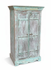 Vintage Matte Wardrobe - close-up detail of hand-carved solid wood finish and joinery, KBART SKU KBART-1098