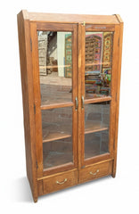 Mesh Panel Storage Cabinet - close-up detail of hand-carved solid wood finish and joinery, KBART SKU KBART-1062