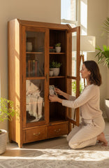 Mesh Panel Storage Cabinet - genuine handcrafted solid wood india antique furniture, KBART SKU KBART-1062, front view