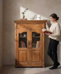 Unique Handcrafted Wardrobe - genuine handcrafted solid wood india antique furniture, KBART SKU KBART-1092, front view