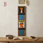 KB ART Kerala Mural Big Wall Decor Gate - Close-Up of Hand-Carved Artisan Texture - Handcrafted Wooden Decor Jodhpur