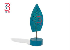 KB ART Wooden Carved Christmas Tree With Stand - Close-Up of Hand-Carved Artisan Texture - Handcrafted Wooden Decor Jodhpur