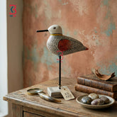 KB ART Wooden Duck Stand Small Table Decor - Close-Up of Hand-Carved Artisan Texture - Handcrafted Wooden Decor Jodhpur