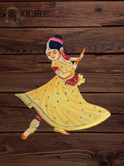 KB ART Mdf Cutouts Dancing Girl - Styled Display in Home Interior Setting - Handcrafted Wooden Decor Jodhpur