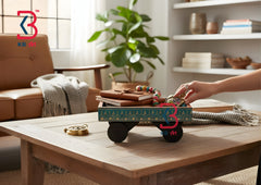 KB ART Handcrafted Wooden Thella Miniature Decorative Cart – Jodhpur Traditional Indian Handicraft Showpiece