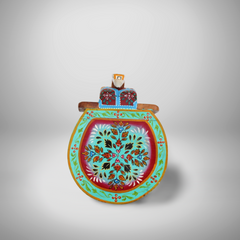 KB ART Handpainted Wooden Elephant Stool – 8 Inch Natural & Multicolour Misri Art | Antique Look Handcarved Home & Table Décor