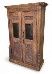 Handcrafted Farmhouse Antique Wood Armoire in Solid Wood - Authentic India Antique Furniture, Individually Restored by Jodhpur Craftsmen