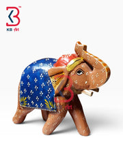 KB ART Rajasthani Hand Painted Wooden Elephant Showpiece Home Decor Handcrafted - Rajasthani Hand Painted Wooden Elephant Showpiece Home Decor