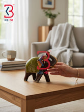 KB ART Vastu Remedy Wooden Elephant Statue Trunk Upwards Handcrafted Indian - Traditional Hand Carved Wood Elephant Sculpture India