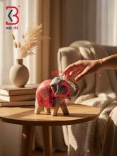 Trunk Up Wooden Elephant Statue Wealth Handcrafted Indian Artisan Tabletop Showpiece Home Office Shelf Console Interior Styling Heritage Gift Piece