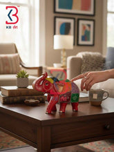 Rustic Hand Carved Wood Elephant Office Decor Handcrafted Indian Artisan Tabletop Showpiece Home Shelf Console Interior Styling Heritage Gift Piece