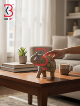 KB ART Wooden Elephant Showpiece Diwali Housewarming Gifts Handcrafted Indian Artisan - Authentic Hand Painted Wood Elephant Tabletop Piece