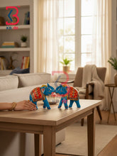 KB ART Royal Indian Wooden Elephant Figurine Home Styling Handcrafted Indian - Artistic Handcrafted Wooden Elephant Collector Edition