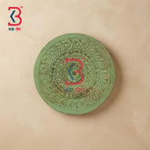 KB ART Circular floral wood carved plate wall art – original product photo on white background