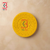 KB ART 12 Inch Handcrafted Wooden Carved Wall Plate Sunshine Yellow Distressed Mandala Floral Panel Wall Decor