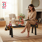 KB ART Wooden Bench KB-5146 - hand finished finish featuring elephant motif design, handmade Jodhpur wood decor