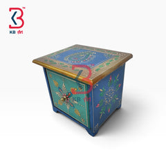 KB ART Ethnic Indian Hand Painted Wooden Drawer Box Home Decor - Ethnic Indian Hand Painted Wooden Drawer Box Home Decor