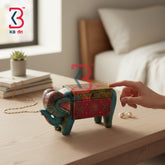 KB ART Embossed Paint Wooden MDF Drawer Box Elephant Handcrafted Indian - Handcrafted Indian Wood Mdf Drawer Organizer Box Elephant Box