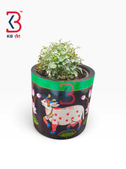 KB ART Ethnic Indian Hand Painted Wooden Indoor Planter Handcrafted Indian - Ethnic Indian Hand Painted Wooden Indoor Planter