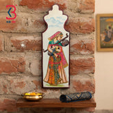 KB ART Artisan crafted lady with veena wooden jharokha wall showpiece – original product photo on white background