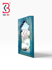 KB ART Traditional Rajasthani Rustic Blue Wood Jharokha Mirror Frame - Wooden Jharokha Wall Mirror (Photo 2 of 2) | SKU KB-5274-B