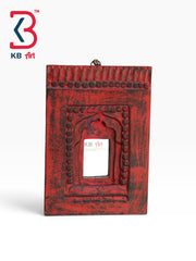 KB ART Ethnic Indian Hand Carved Temple Jharokha Mirror - Wooden Temple Wall Mirror (Photo 2 of 2) | SKU KB-5300-B
