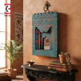 KB ART Royal Rajasthani Wooden Temple Arch Mirror Wall Art - Wooden Temple Wall Mirror (Photo 1 of 2) | SKU KB-5304-B
