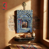 KB ART Boho Ethnic Wooden Temple Mirror Frame for Foyer - Wooden Temple Wall Mirror (Photo 1 of 2) | SKU KB-5305-B