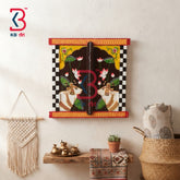 KB ART Ethnic Handcrafted Wooden Window Pichwai Cow Mirror for Home Styling - Wooden Window Wall Mirror (Photo 1 of 2) | SKU KB-5313-B