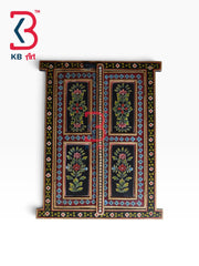 KB ART Artistic Hand Painted Wood Vintage Window Wall Mirror Gift Item - Wooden Window Wall Mirror (Photo 2 of 2) | SKU KB-5317-B