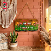 KB ART Handpainted Handcrafted Wooden Nameplate Plaque Traditional Rajasthani Wall Sign Decor for Home Office Reception Door Entryway Cultural Feature
