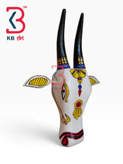 16-inch cow head wall hanging – handcrafted solid wood cow mask wall hanging showpiece | KB ART, Jodhpur Rajasthan