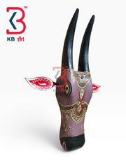 16-inch cow head wall hanging – artisan crafted solid wood kamdhenu cow mask decor | KB ART, Jodhpur Rajasthan