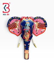 18-inch elephant head wall hanging – artistic carved wooden elephant mask home styling | KB ART, Jodhpur Rajasthan
