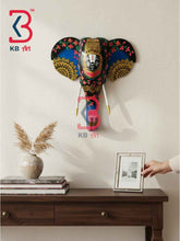KB ART 18 Inch Handcrafted Wooden Elephant Head Wall Hanging Midnight Black Lord Tirupati Balaji Grand Wall Decor