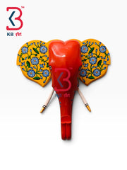 18-inch elephant head wall hanging – hand carved wooden elephant mask for office | KB ART, Jodhpur Rajasthan