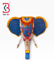 18-inch elephant head wall hanging – solid wood carved elephant mask for living room walls | KB ART, Jodhpur Rajasthan