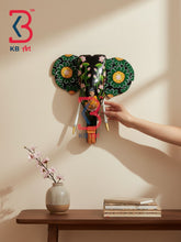 18 Inch Handcrafted Wooden Elephant Head Wall Hanging Black Meditating Buddha Lotus Mandala Grand Wall Decor | Handcrafted by KB ART, Jodhpur