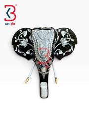 18-inch elephant head wall hanging – royal rajasthani hand painted wooden elephant head decor | KB ART, Jodhpur Rajasthan