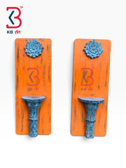 KB ART Solid Wood Handcrafted Panel Wall Shelf - Carved Wooden Wall Panel (Photo 2 of 2) | SKU KB-5552-B