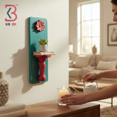 KB ART Solid Wood Decorative Wall Panel Showpiece Wall Shelf - Carved Wooden Wall Panel (Photo 1 of 2) | SKU KB-5555-B