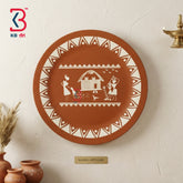 KB ART Vintage style hand painted wooden wall plate decor tribal art – original product photo on white background