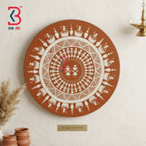 KB ART Decorative 12 inch wooden plate for entryway walls tribal art teracotta – original product photo on white background