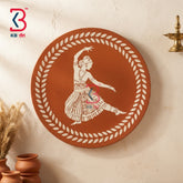 KB ART Royal rajasthani 12 inch wood plate wall hanging showpiece kathak dancing girl – original product photo on white...