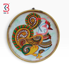 KB ART Ethnic indian hand painted plate decor for home madhubani art – styled home decor lifestyle view