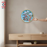 KB ART Vintage look 12 inch wooden birds wall plate decor – original product photo on white background