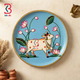KB ART Ethnic rajasthani wooden pichwai plate for foyer styling – original product photo on white background