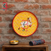 KB ART Decorative handcrafted 12 inch wooden pichwai wall plate – original product photo on white background