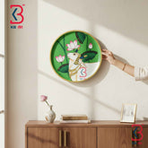 KB ART 12 Inch Handcrafted Wooden Wall Plate Pichwai Sacred Cow Lotus Pond Emerald Green Wall Decor